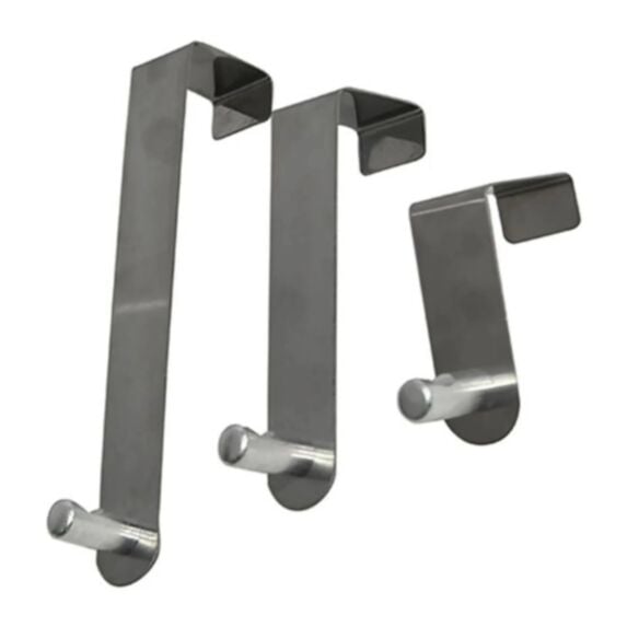Lot 3 patères acier inoxydable chrome à suspendre - TENDANCE