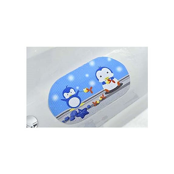 Fond de baignoire imprimé pingouin PVC/polyester 69 x 39 cm - enfantine