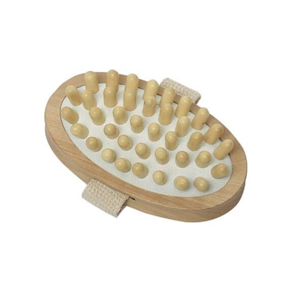 Brosse de massage corps ovale bois naturel - TENDANCE