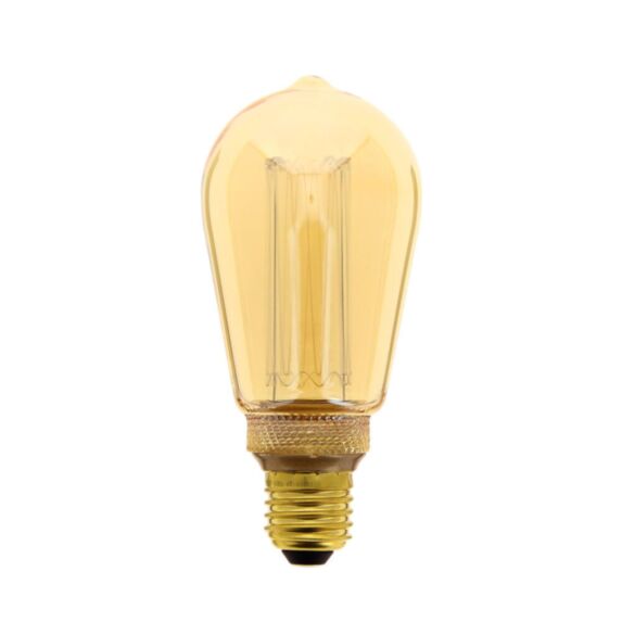 Ampoule LED ST64 Hologramme verre ambré 14,3x6,4x6,3cm blanc chaud - XANLITE