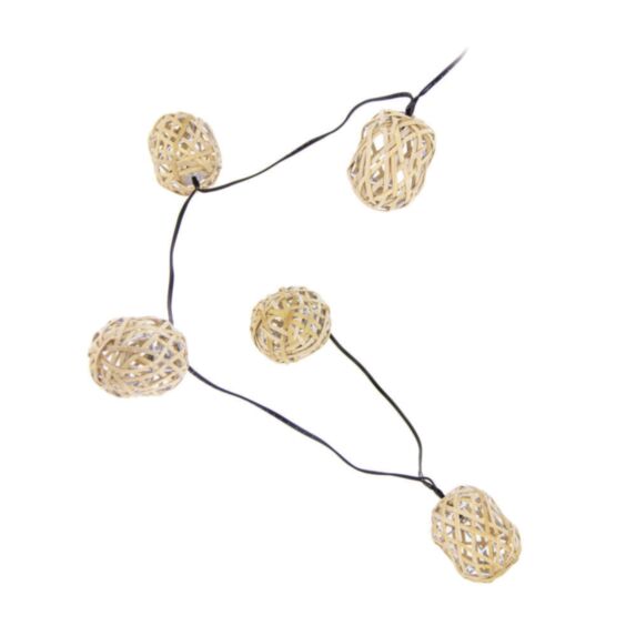 Guirlande solaire Rotin 10 boules led 5 m IP44 - XANLITE