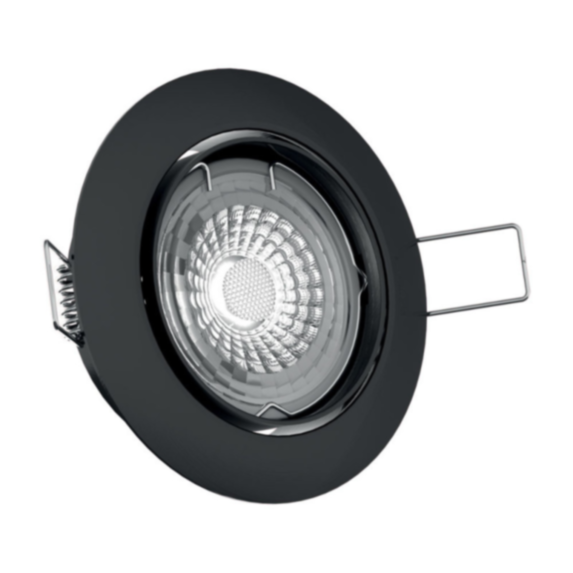 Lot de 5 spots encastrables led noir 12,5x19cm blanc chaud - XANLITE