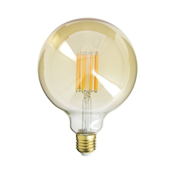 Ampoule Filament LED déco verre ambré G125 E27 1521Lm 1800K blanc chaud
