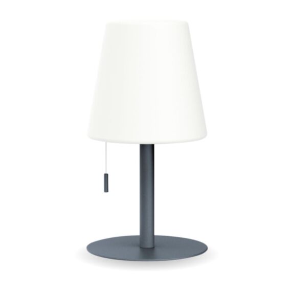 Lampe led à poser rechargeable cône métal gris IP44 400 LM - XANLITE