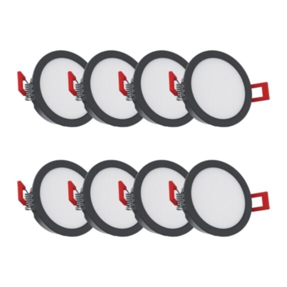 Lot de 8 spots LED 345lm 50W noir - XANLITE