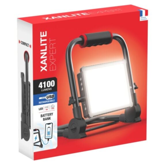Projecteur LED rechargeable 4100lm 50W IP54 blanc froid - XANLITE