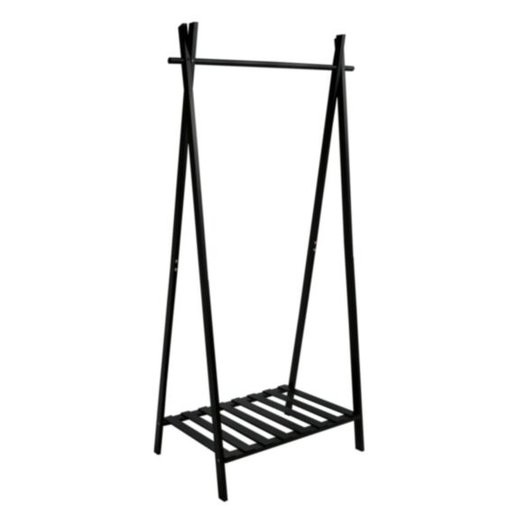 Portant à vêtement avec 1 étagère 80 x 45 x 160 cm bambou noir - MSV