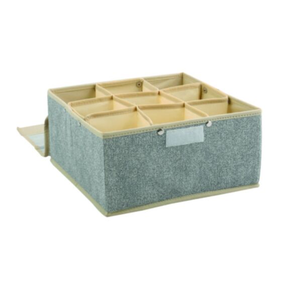 Rangement couvert 9 compartiments microaérée 14 x 28 x 13 cm gris - MSV