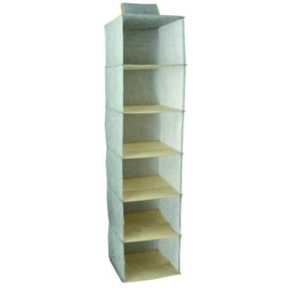 Rangement à suspendre 6 compartiments gris 30 x 30 x 110 cm - MSV