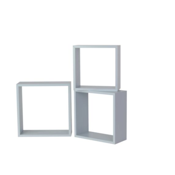 Set de 3 cubes 12 mm x 30 x 30 cm bleu - DECO SYSTEM