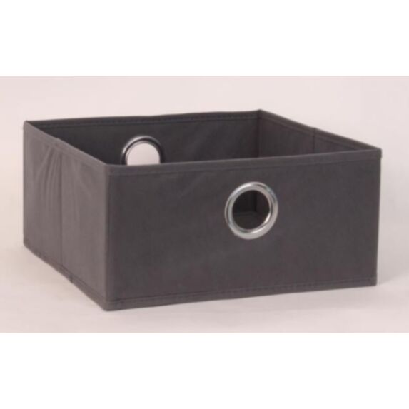 Bac de rangement en tissu gris foncé 30 x 30 x 15 cm