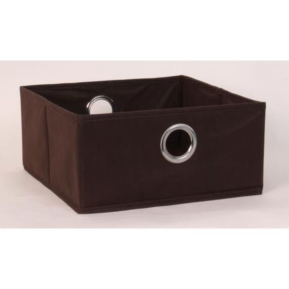 Bac de rangement en tissu marron 30 x 30 x 15 cm