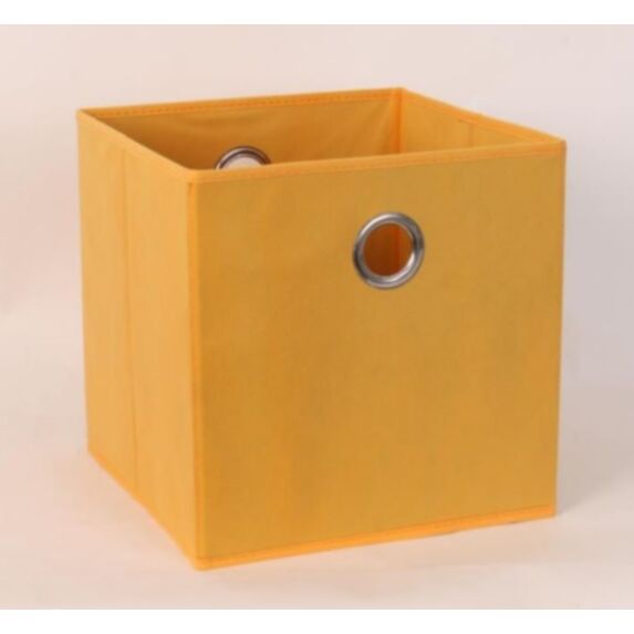 Bac de rangement en tissu jaune 30 x 30 x 30 cm