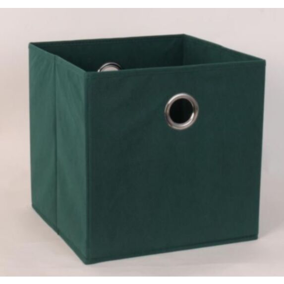 Bac de rangement en tissu vert foncé 30 x 30 x 15 cm