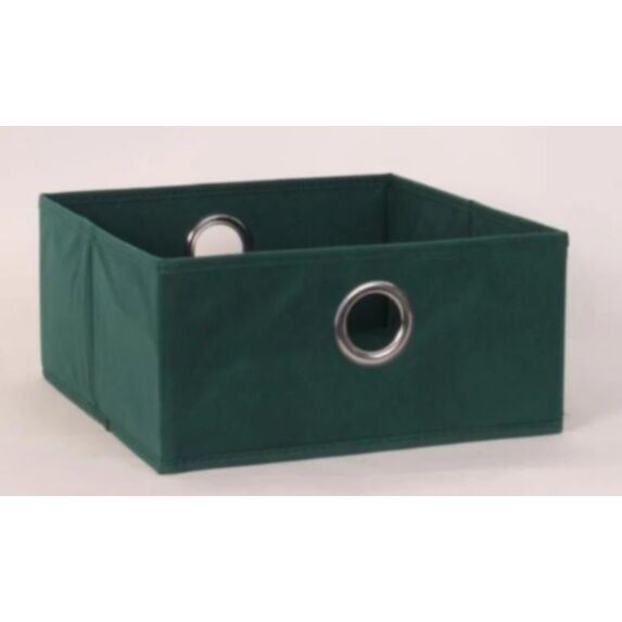 Bac de rangement en tissu vert foncé 30 x 30 x 15 cm