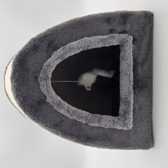 Maison griffoir 37 x 24 x 36 cm jouet souris MDF gris - ZAMIBO