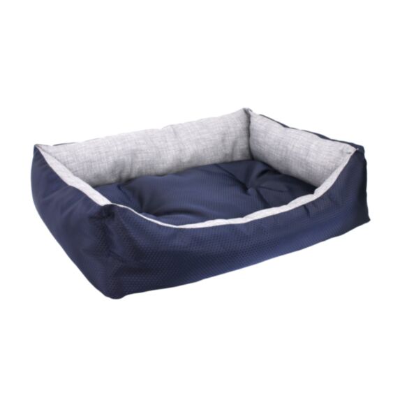 Panier polyester coussin amovible 45 x 60 cm tissu oxford marine gris - ZAMIBO