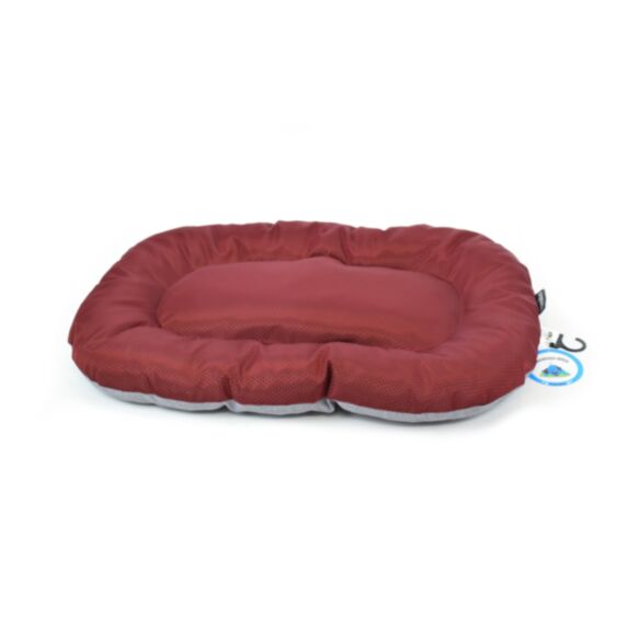 Coussin coton polyester ovale 85 x 50 cm tissu oxford bordeaux gris - ZAMIBO