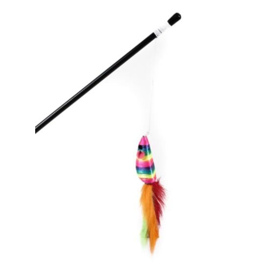 Canne à pêche appât souris 7 cm 46 cm multicolore fluo - ZAMIBO