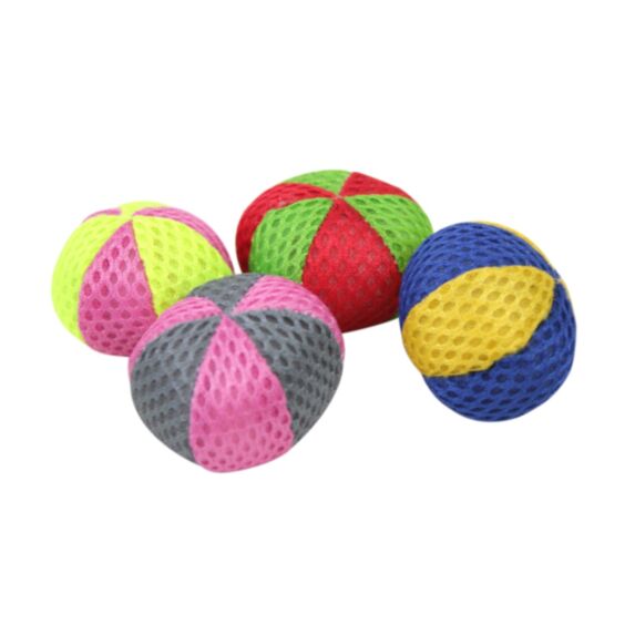 Balles fourrées d'herbe à chat tissu 4 pièces 4 cm colorées - ZAMIBO