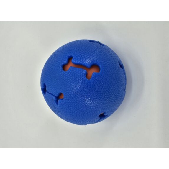 Jouet chien balle TPR Ø7 cm bleu et orange - ZAMIBO