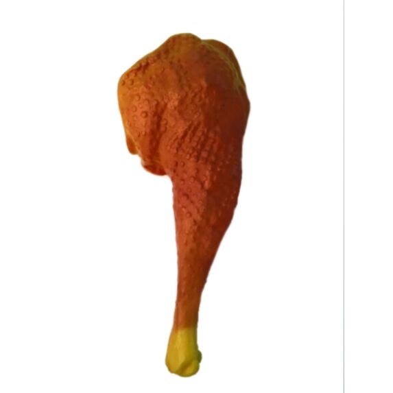 Cuisse de poulet 17 x 7 x 3 cm vinyle roux/jaune - ZAMIBO