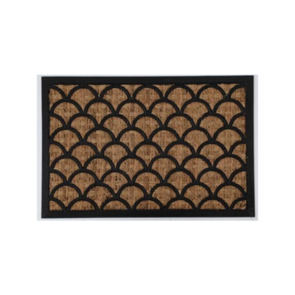 Tapis coco tréssé/caoutchou Sally 40 x 60 cm vagues