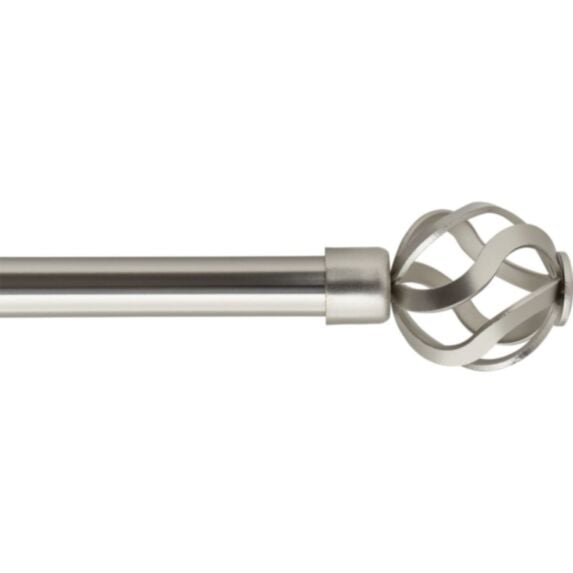 Kit tringle à rideaux extensible 120-210cm Ø16mm argent embout Florence - LUANCE