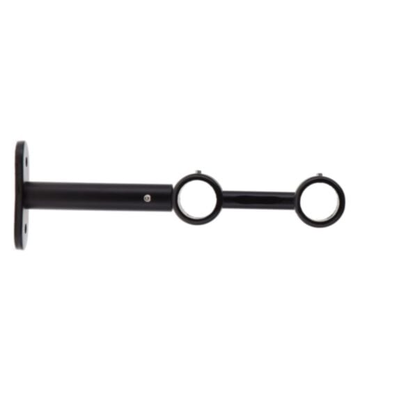 Lot de 2 supports double D20 150 mm noir mat - LUANCE