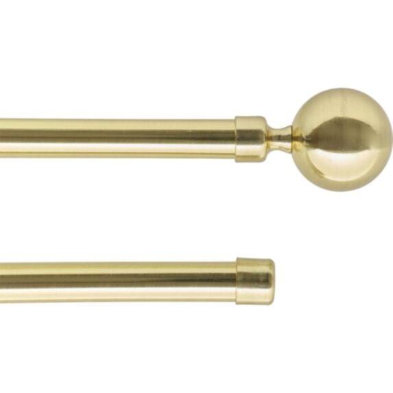 Kit tringle à rideaux extensible 120-210cm doré double barres embout Paloma - LUANCE