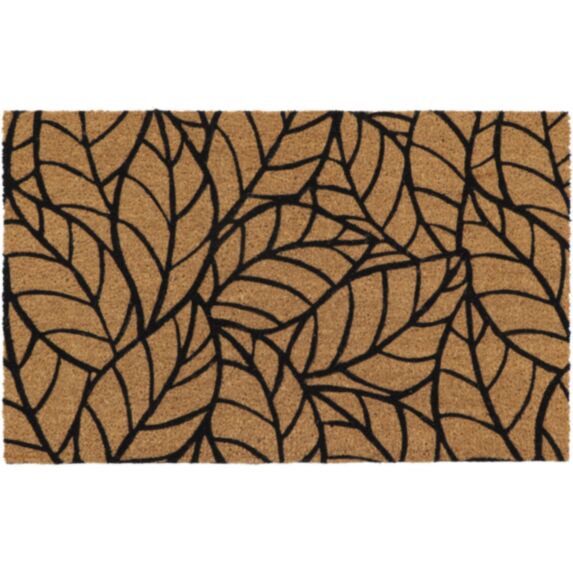 Tapis imprimé coco/PVC 75x75cm jungle noir - LUANCE