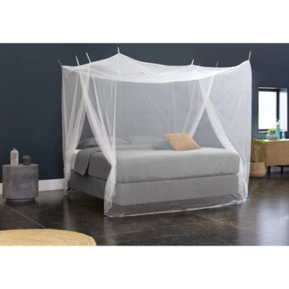 Ciel de lit moustiquaire blanc 2 personnes 2,20x1,60m hauteur 2,40m - LUANCE