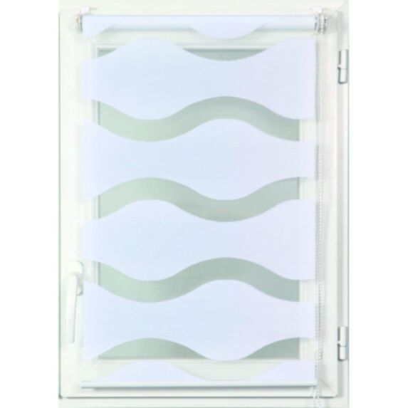 Store enrouleur tamisant vagues 75 x 150 cm blanc - LUANCE 