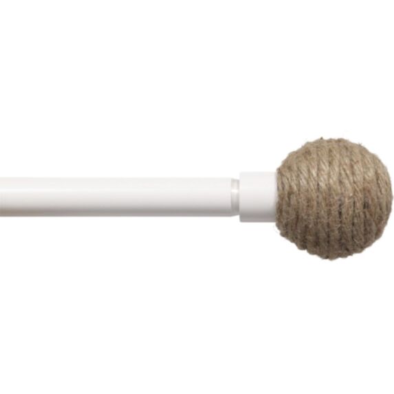 Kit extensible 140-260 cm Ø19 embout Eden blanc mat - LUANCE