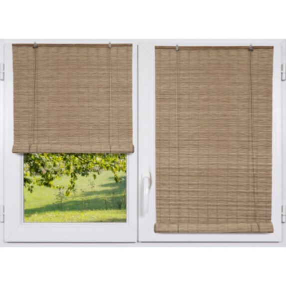 Store enrouleur PE effet rotin 150 x 180 cm naturel - LUANCE