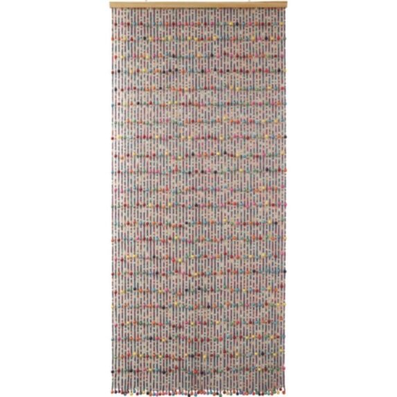 Rideau de porte en bois multicolore 90 x 200 cm - LUANCE