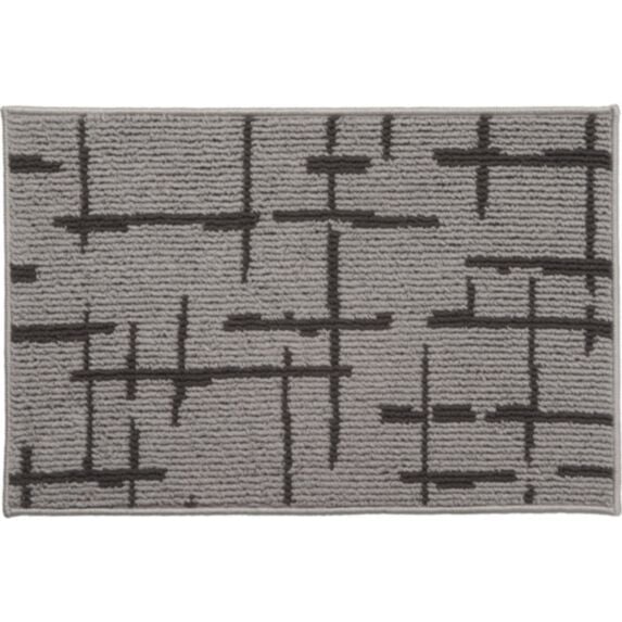 Tapis Linea imprimé géométrique 40x60cm gris clair - LUANCE