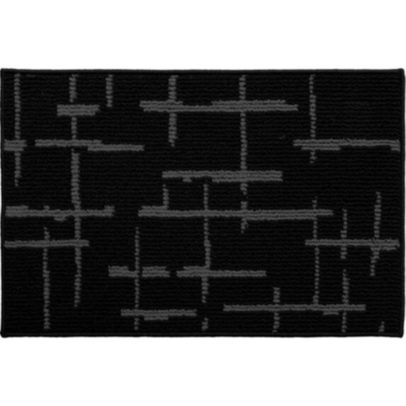 Tapis Linea imprimé géométrique 40x60cm noir - LUANCE