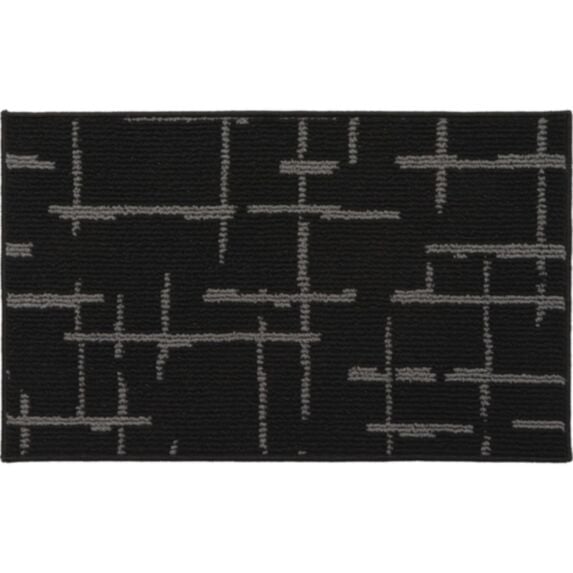 Tapis Linea imprimé géométrique 50x80cm noir - LUANCE
