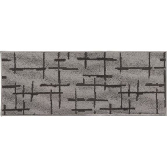 Tapis Linea imprimé géométrique 50x120cm gris clair - LUANCE