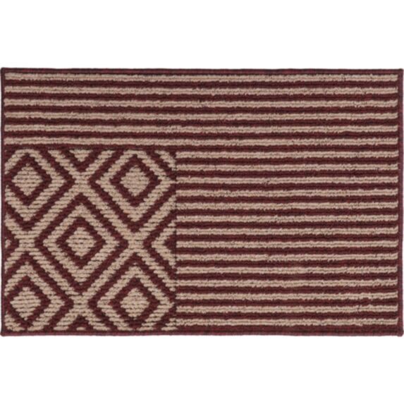 Tapis imprimé 40 x 60 cm polypro Azteca rouge - LUANCE