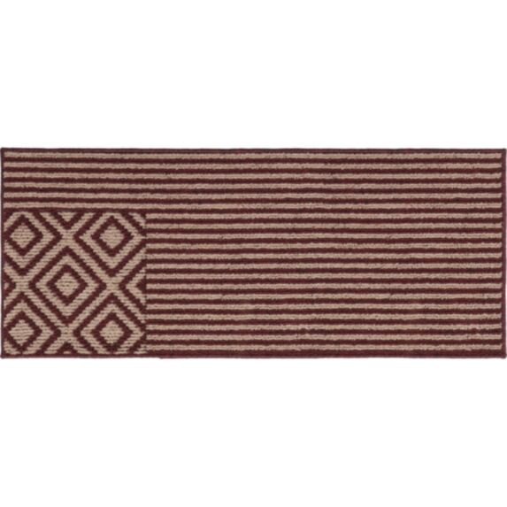 Tapis imprimé 50 x 120 cm polypro Azteca rouge - LUANCE