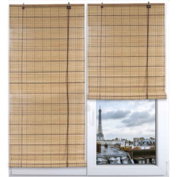 Store enrouleur Baguettes bambou 90x180cm marron - LUANCE