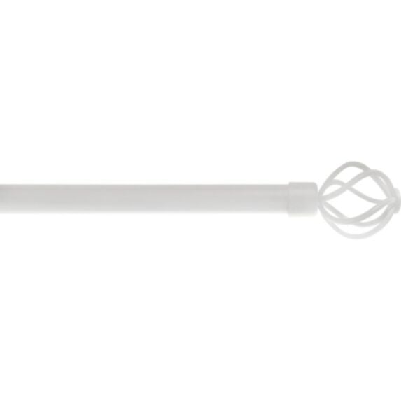 Kit extensible pour rideaux fer embout boule Ø19cm 90-160cm blanc mat - LUANCE