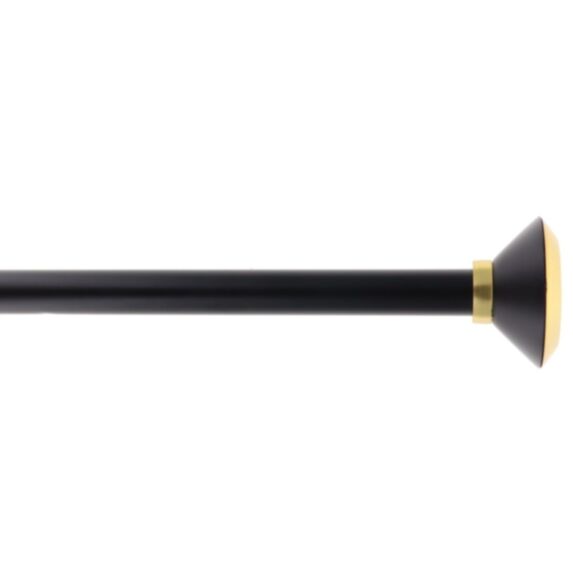 Kit tringle à rideaux extensible 210-380cm Ø19mm or/noir embout conique - LUANCE