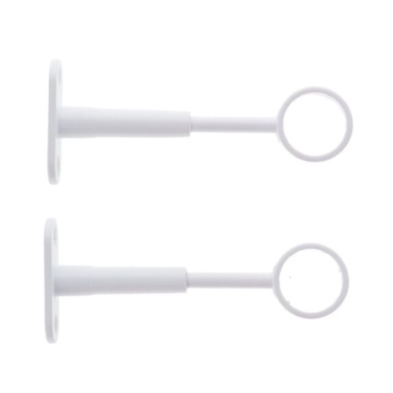 Support de barre court réglable zinc blanc Ø22mm x2 - LUANCE