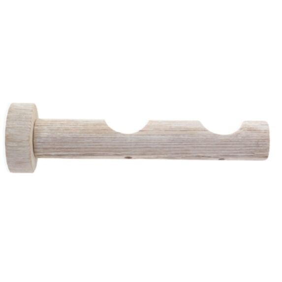 Support de barre double ouvert cérusé 15cm naturel vieilli - LUANCE