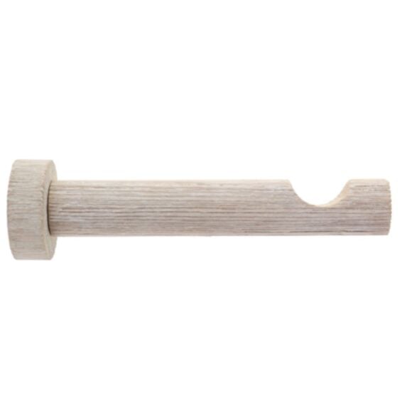 Support de barre simple ouvert cerusé 12cm naturel vieilli - LUANCE