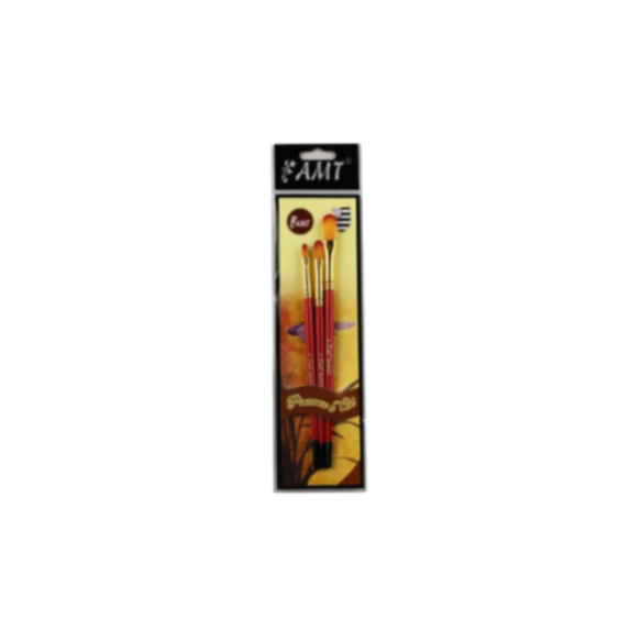 Set de 3 pinceaux usés bombés n°0/4/6 acrylique/huile - AMT