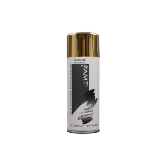 Peinture aérosol à effet métallisé chrome or - AMT